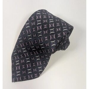 Bergamo New York X-Long Luxury Tie Purple  Geometric Print Necktie 62" x 3.5"‎